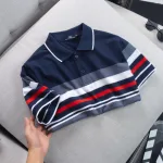 Áo thun cotton cổ bẻ sọc ngang( giá mới)