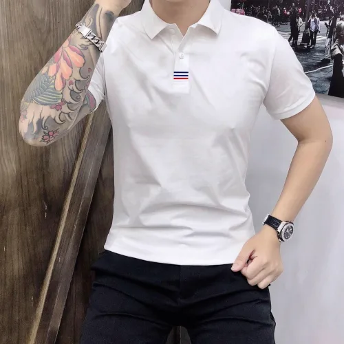 Áo thun nam cổ polo thêu 3 sọc đỏ xanh( giá mới)