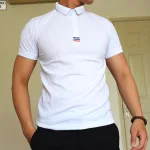 Áo thun nam cổ polo thêu 3 sọc đỏ xanh( giá mới)