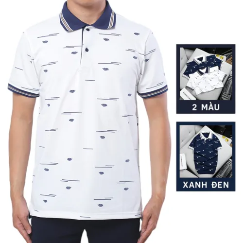 Áo Thun Nam Polo Cá Sấu Viền Bo In Họa Tiết Cao Cấp (Có Size 3XL)