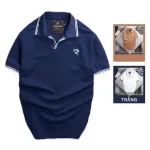 Áo Thun Nam Cá Sấu Polo Viền Bo Ngực Thêu Logo Chữ R (Có Size 3XL)