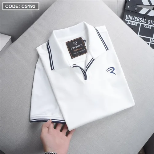 Áo Thun Nam Cá Sấu Polo Viền Bo Ngực Thêu Logo Chữ R (Có Size 3XL)