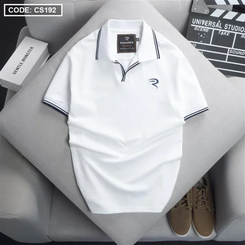 Áo Thun Nam Cá Sấu Polo Viền Bo Ngực Thêu Logo Chữ R (Có Size 3XL)