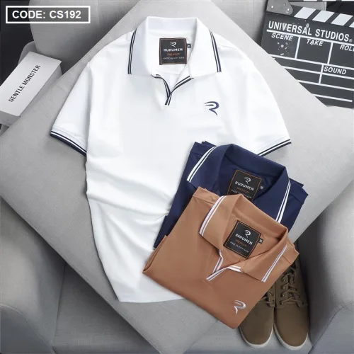 Áo Thun Nam Cá Sấu Polo Viền Bo Ngực Thêu Logo Chữ R (Có Size 3XL)