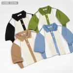 Áo thun nam cá sấu poly sọc đứng cổ điển (có size 3x)