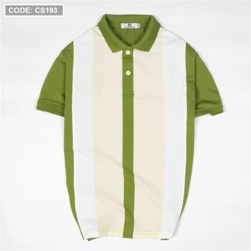 Áo thun nam cá sấu poly sọc đứng cổ điển (có size 3x)