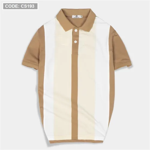 Áo thun nam cá sấu poly sọc đứng cổ điển (có size 3x)
