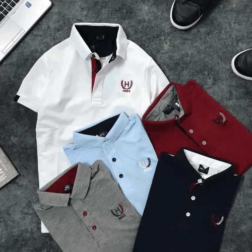 Áo Thun Polo Nam Cổ Bẻ Thêu Logo Bông Lúa Cao Cấp