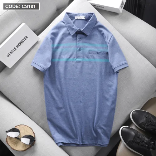 Áo Thun Nam Tay Ngắn Có Cổ Có Túi Thun Cotton Đốm