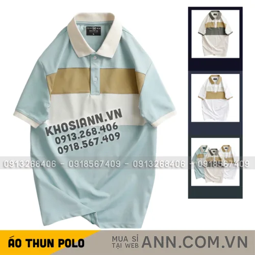 Áo Thun Nam Cổ Bẻ Họa Tiết Hai Sọc Viền Bo Tay Áo Bền Đẹp (Có Size 3XL)