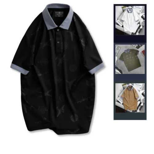 Áo Thun Nam Cổ Bẻ Họa Tiết In Hình Máy Bay (Có Size 3XL) phù hợp để tham khảo khi chọn áo polo nam