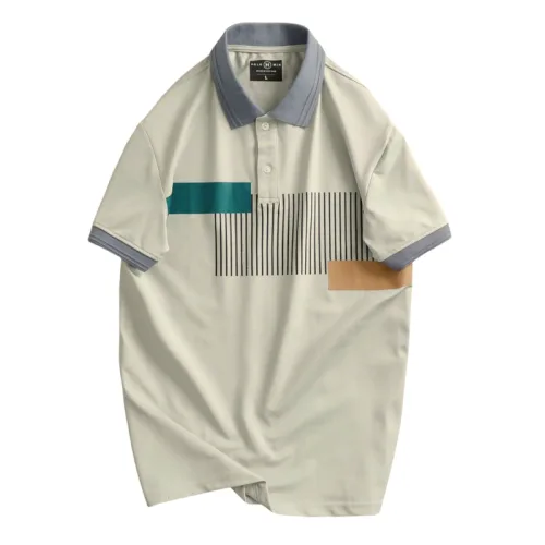 Áo Thun Nam Cổ Bẻ Họa Tiết Sọc Dọc Có Viền Bo Tay Áo (Có Size 3XL)