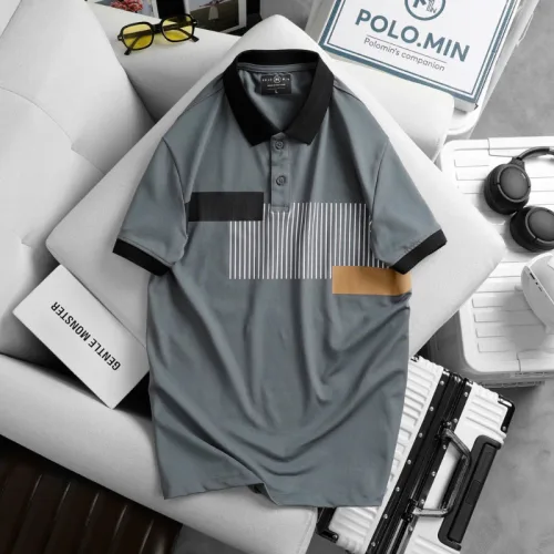 Áo Thun Nam Cổ Bẻ Họa Tiết Sọc Dọc Có Viền Bo Tay Áo (Có Size 3XL)