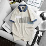 Áo Thun Nam Cổ Bẻ Họa Tiết Sọc Dọc Có Viền Bo Tay Áo (Có Size 3XL)