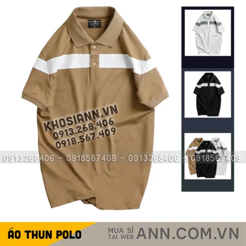 Áo Thun Nam Cổ Bẻ Họa Tiết Sọc Ngang Trước Ngực Bền Đẹp (Có Size 3XL)