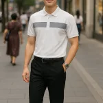 Áo Thun Nam Cổ Bẻ Họa Tiết Sọc Ngang Trước Ngực Bền Đẹp (Có Size 3XL)