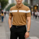 Áo Thun Nam Cổ Bẻ Họa Tiết Sọc Ngang Trước Ngực Bền Đẹp (Có Size 3XL)