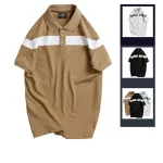 Áo Thun Nam Cổ Bẻ Họa Tiết Sọc Ngang Trước Ngực Bền Đẹp (Có Size 3XL)