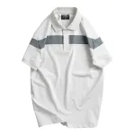 Áo Thun Nam Cổ Bẻ Họa Tiết Sọc Ngang Trước Ngực Bền Đẹp (Có Size 3XL)