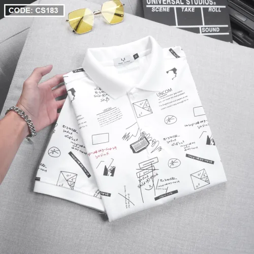 Áo Thun Nam Cổ Bẻ In Hình Họa Tiết (Có Size 3XL)