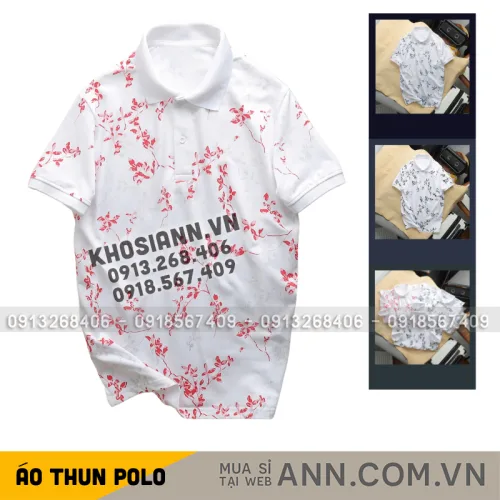 Áo Thun Nam Cổ Bẻ In Họa Tiết Lá Độc Đáo Big Size