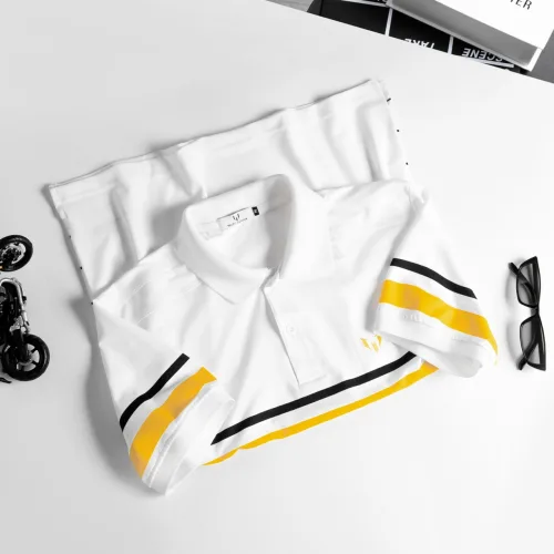 Áo Thun Nam Có Cổ Tay Ngắn In Sọc (Có Size 3XL)