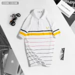 Áo Thun Nam Có Cổ Tay Ngắn In Sọc (Có Size 3XL)