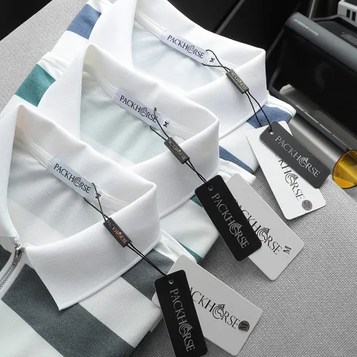 Áo Thun Nam Cổ Bẻ Pack Horse Sọc Ngang Thêu Logo trước Ngực (Có Size 3X)