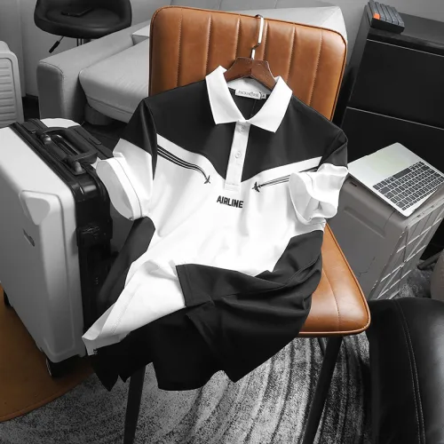 Áo Thun Nam Cổ Bẻ Pack Horse Thêu Nổi Chữ Airline Cao Cấp (Có Size 3x)