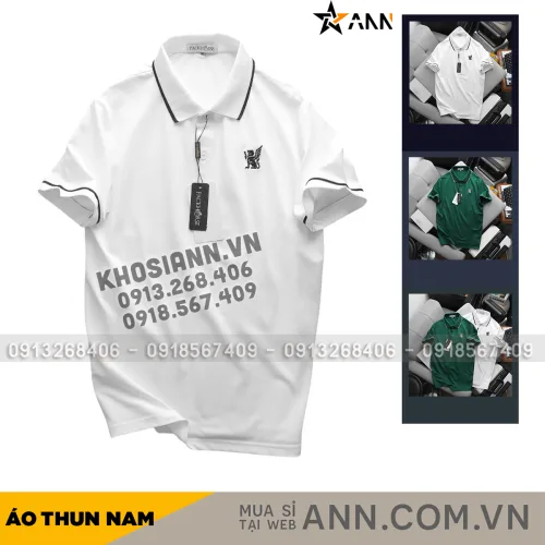 Áo Thun Nam Cổ Bẻ PackHorse Thêu Nổi Logo 2 Màu Cao Cấp (Có size 3x)