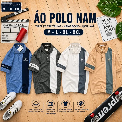 Áo Thun Cá Sấu Nam Có Cổ Phối Marc Jasson