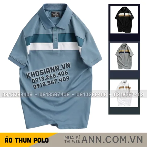 Áo Thun Nam Cổ Bẻ Phối Hai Sọc Ngang Trước Ngực Trẻ Trung (Có Size 3XL)