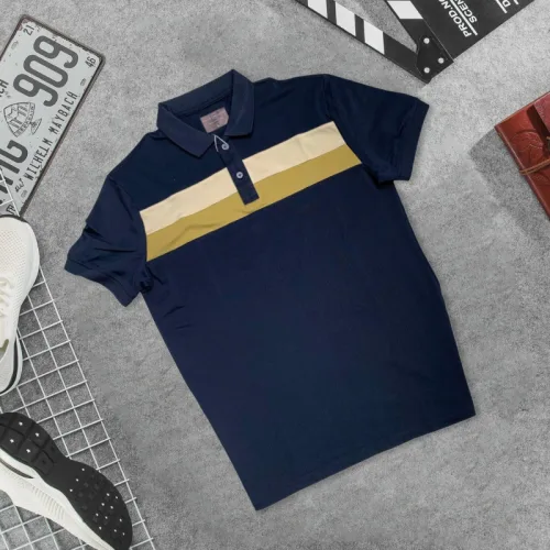 Áo Thun Nam Cổ Bẻ Phối Hai Sọc Ngang Trước Ngực Trẻ Trung (Có Size 3XL)