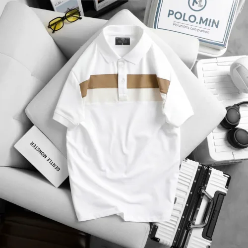 Áo Thun Nam Cổ Bẻ Phối Hai Sọc Ngang Trước Ngực Trẻ Trung (Có Size 3XL)