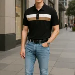 Áo Thun Nam Cổ Bẻ Phối Hai Sọc Ngang Trước Ngực Trẻ Trung (Có Size 3XL)