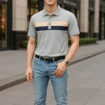 Áo Thun Nam Cổ Bẻ Phối Hai Sọc Ngang Trước Ngực Trẻ Trung (Có Size 3XL)