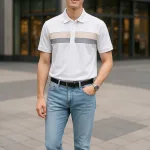 Áo Thun Nam Cổ Bẻ Phối Hai Sọc Ngang Trước Ngực Trẻ Trung (Có Size 3XL)