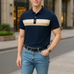 Áo Thun Nam Cổ Bẻ Phối Hai Sọc Ngang Trước Ngực Trẻ Trung (Có Size 3XL)