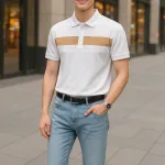 Áo Thun Nam Cổ Bẻ Phối Hai Sọc Ngang Trước Ngực Trẻ Trung (Có Size 3XL)