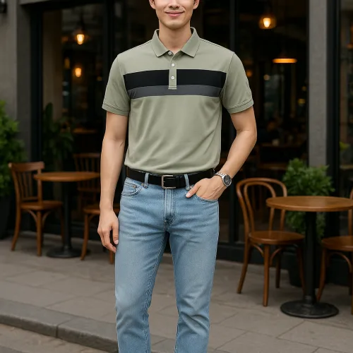 Áo Thun Nam Cổ Bẻ Phối Hai Sọc Ngang Trước Ngực Trẻ Trung (Có Size 3XL)