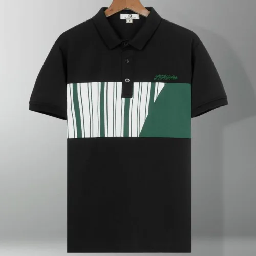 Áo Thun Nam Có Cổ Phối Họa Tiết Sọc Ngang Cá Sấu Poly (Có Size 3XL)