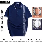 Áo Thun Nam Có Cổ Cá Sấu Poly Phối Họa Tiết Sọc (Có Size 3XL)