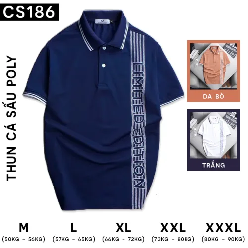 Áo Thun Nam Có Cổ Cá Sấu Poly Phối Họa Tiết Sọc (Có Size 3XL)