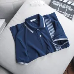 Áo Thun Nam Có Cổ Cá Sấu Poly Phối Họa Tiết Sọc (Có Size 3XL)