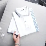 Áo Thun Nam Có Cổ Cá Sấu Poly Phối Họa Tiết Sọc (Có Size 3XL)
