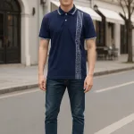 Áo Thun Nam Có Cổ Cá Sấu Poly Phối Họa Tiết Sọc (Có Size 3XL)