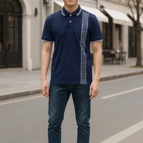 Áo Thun Nam Có Cổ Cá Sấu Poly Phối Họa Tiết Sọc (Có Size 3XL)