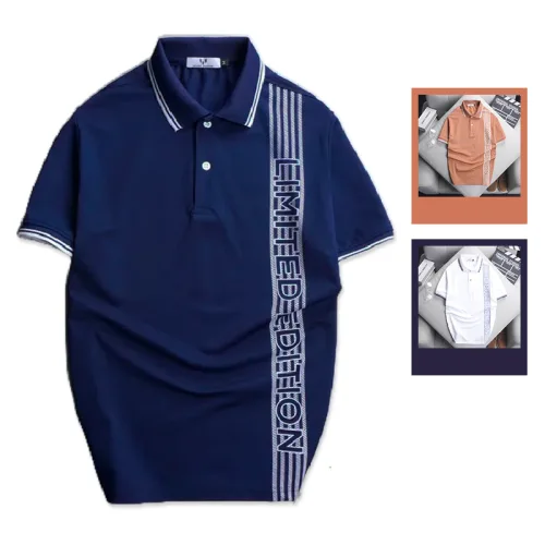 Áo Thun Nam Có Cổ Cá Sấu Poly Phối Họa Tiết Sọc (Có Size 3XL)