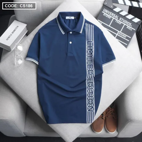 Áo Thun Nam Có Cổ Cá Sấu Poly Phối Họa Tiết Sọc (Có Size 3XL)