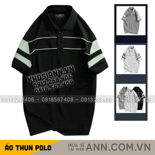Áo Thun Nam Cổ Bẻ Phối Sọc Áo Trẻ Trung (Có Size 3XL)